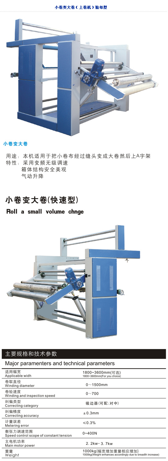 大西洋卷布機(jī)|卷布驗(yàn)布機(jī)|驗(yàn)布卷布機(jī)|電加熱分條切布機(jī)|雙幅對(duì)折驗(yàn)布機(jī)|吳江市盛澤鎮(zhèn)勝天紡織機(jī)械設(shè)備廠